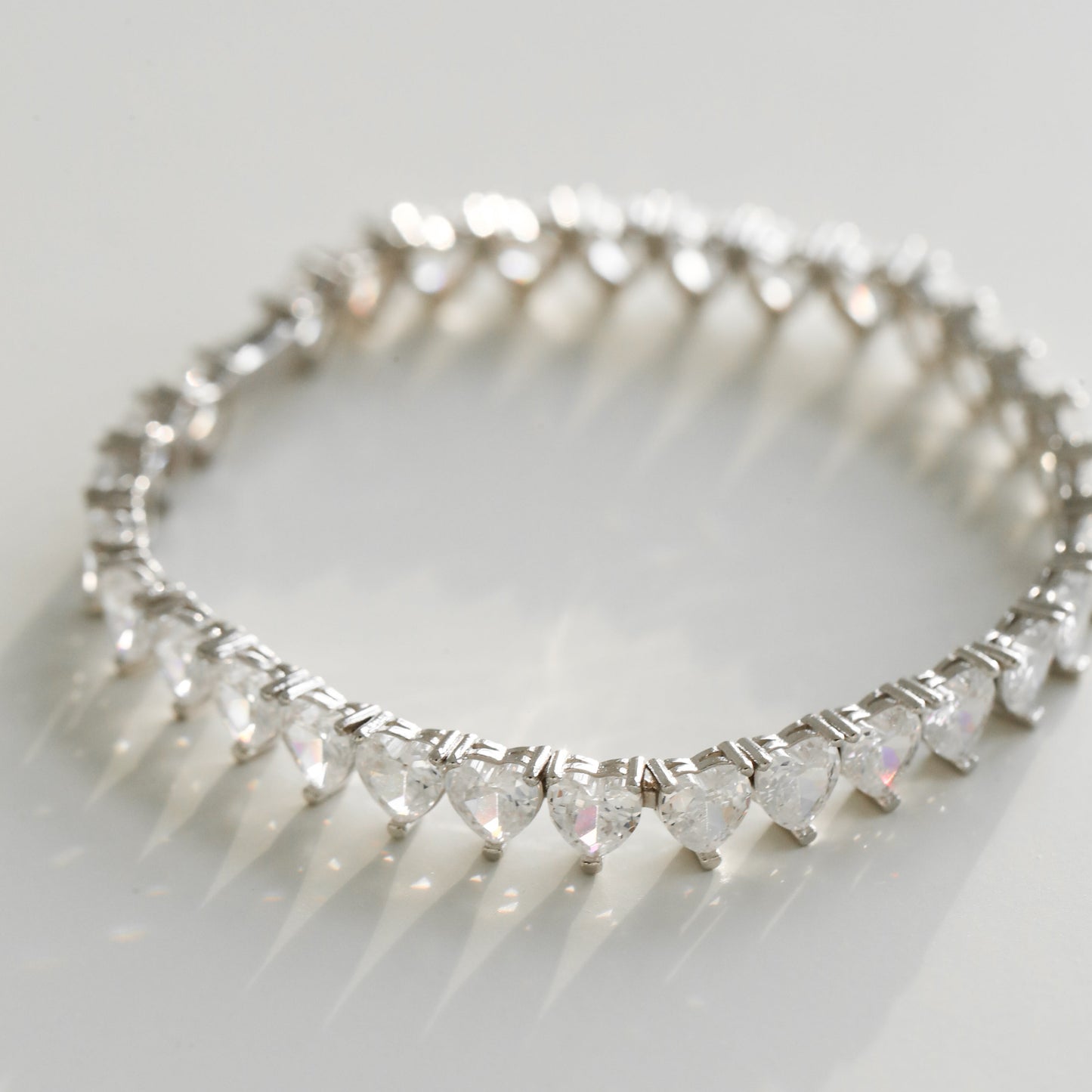 HEART tennis CRYSTAL bracelet