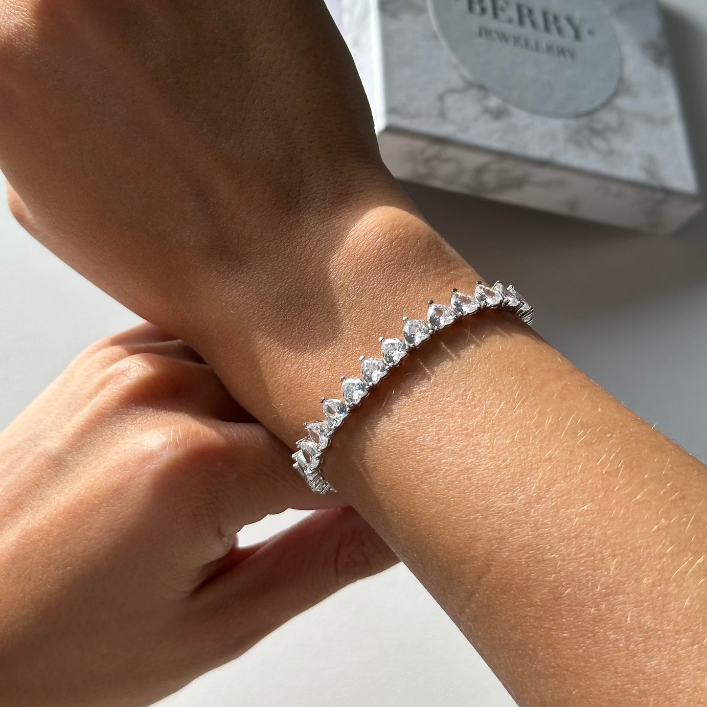 HEART tennis CRYSTAL bracelet