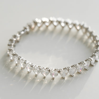 HEART tennis CRYSTAL bracelet