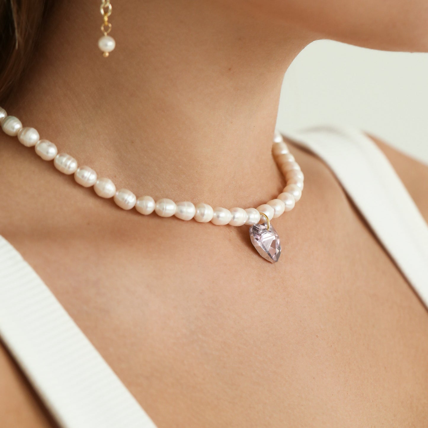 Aurora natural pearl necklace